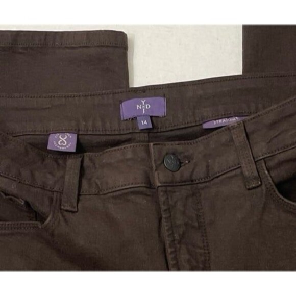 NYDJ Marilyn Straight Jeans Brown Size 14 New Without Tags - Picture 5 of 12